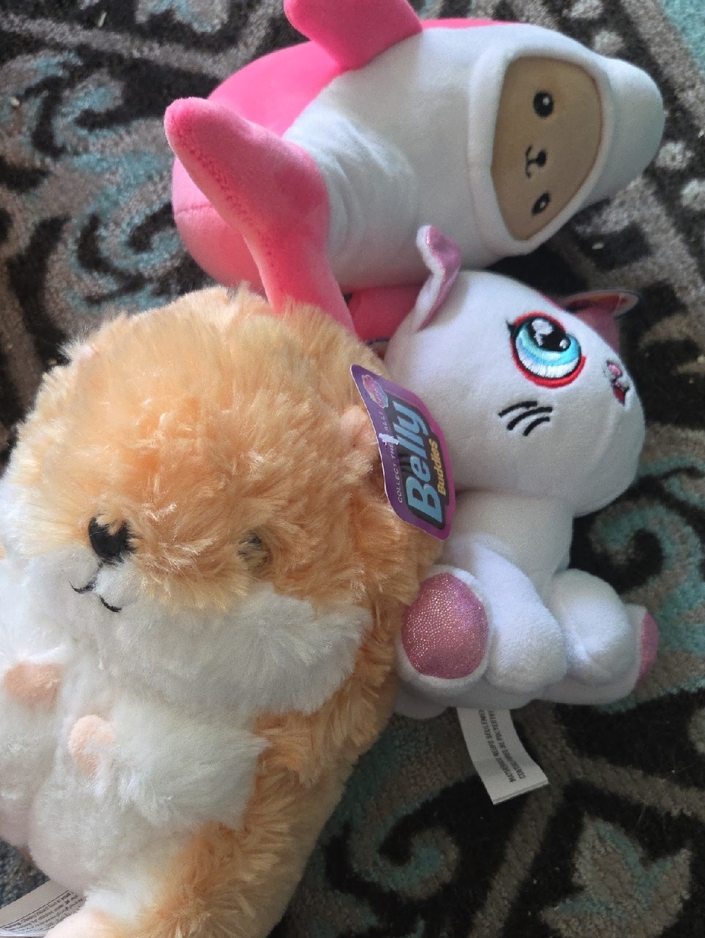 LAST CHANCE NWT-Assorted Plush Trio - Pink & Cream Cute Characters